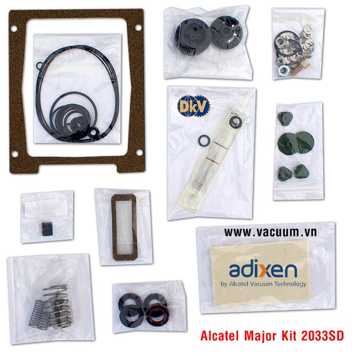 Alcatel Adixen 2033 SD Rotary Vane Vacuum Pump Major Repair / Rebuild Kit