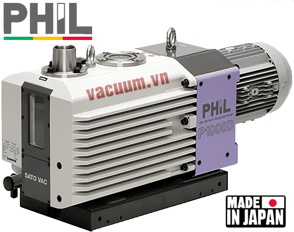 Bơm chân không Sato P1500D, bơm hút chân không Sato P1500D, Sato Oil Lubricated Rotary Vane Vacuum Pumps P1500D