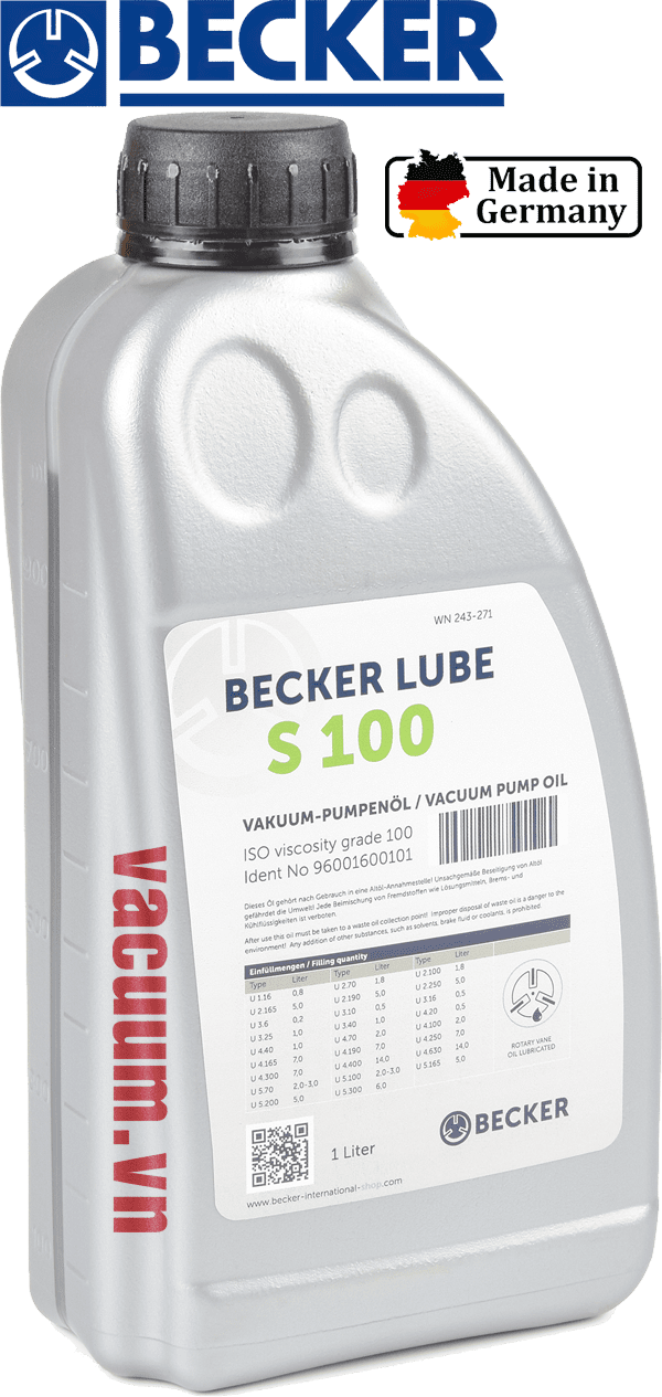 Dầu chân không Becker GB-LUBE S100, dầu bơm chân không Becker GB-LUBE S100, dầu bơm hút chân không Becker GB-LUBE S100, Becker vacuum oil GB-LUBE S100