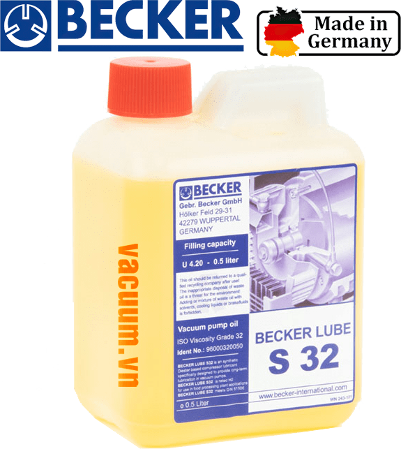 Dầu chân không Becker GB-LUBE S32, dầu bơm chân không Becker GB-LUBE S32, dầu bơm hút chân không Becker GB-LUBE S32